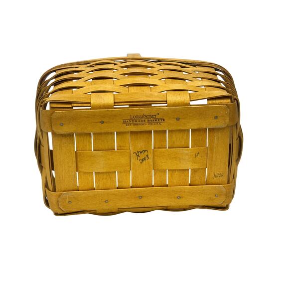 Longaberger 2002 Spring Market Basket w/Handle 4 Section Divider Double Signed - Picture 5 of 9